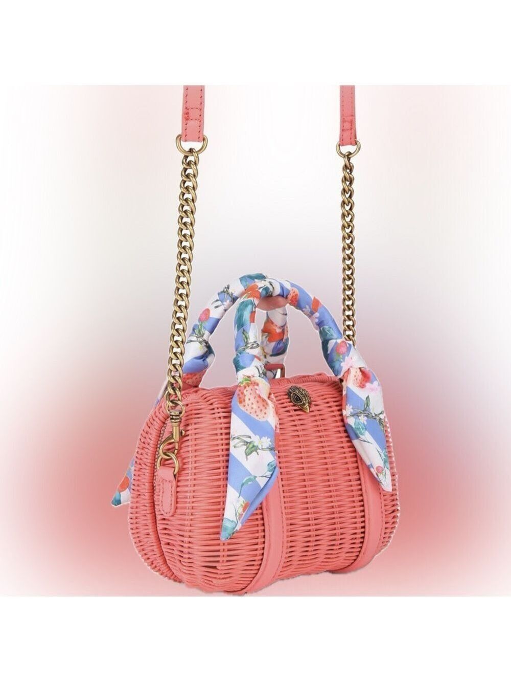 NWT Kurt Geiger Coral Crossbody Bag with Floral Scarf